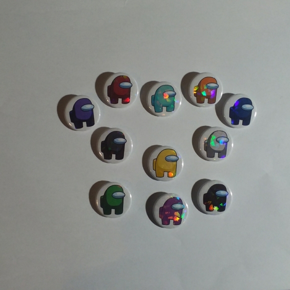 Handmade Holographic Among Us Pins Set Of 11 - Picture 1 of 1